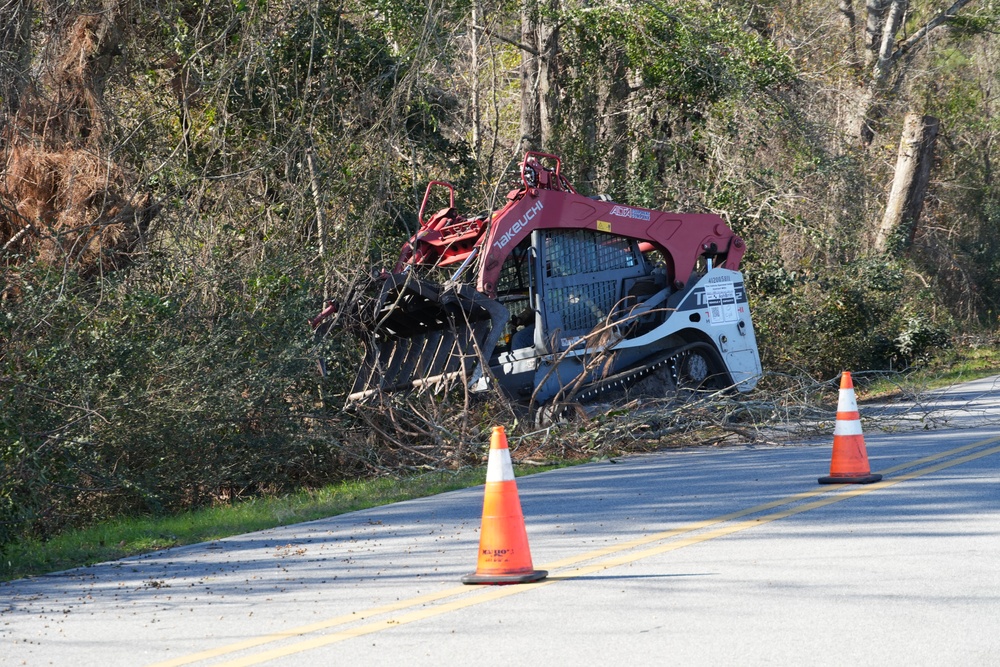 Hurricane Helene Recovery: Temporary Debris Management Site in Jenkins County, Georgia.