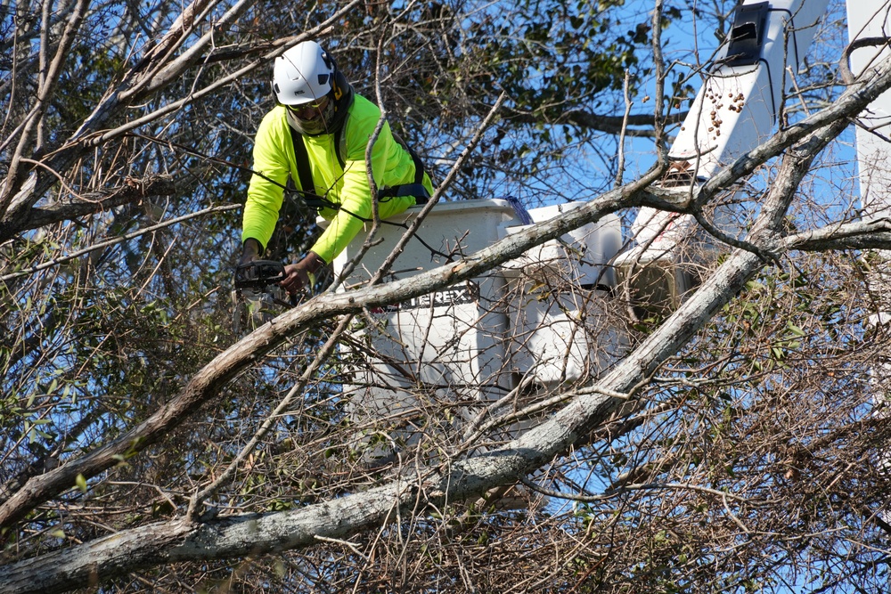 Hurricane Helene Recovery: Temporary Debris Management Site in Jenkins County, Georgia.