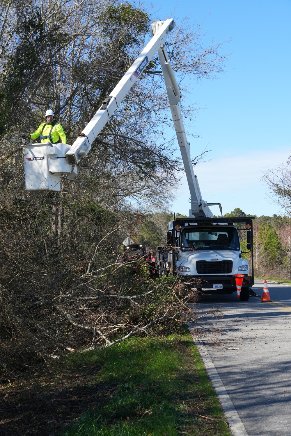 Hurricane Helene Recovery: Temporary Debris Management Site in Jenkins County, Georgia.