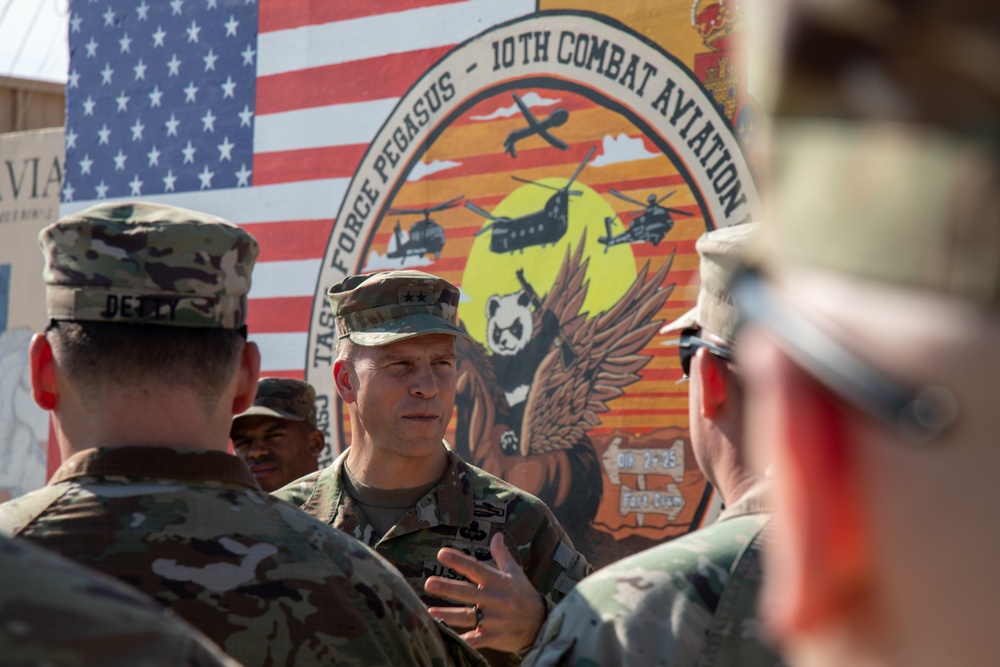 Maj. Gen. Naumann Addresses Soldiers Downrange