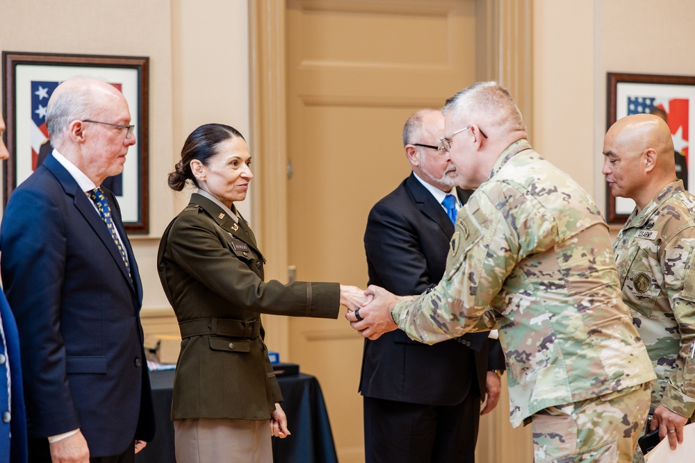 Promotion ceremony for Chief Legal Administrator, CW4 Amanda A. Aragon