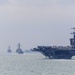 The Carl Vinson Carrier Strike Group transits the Strait of Malacca