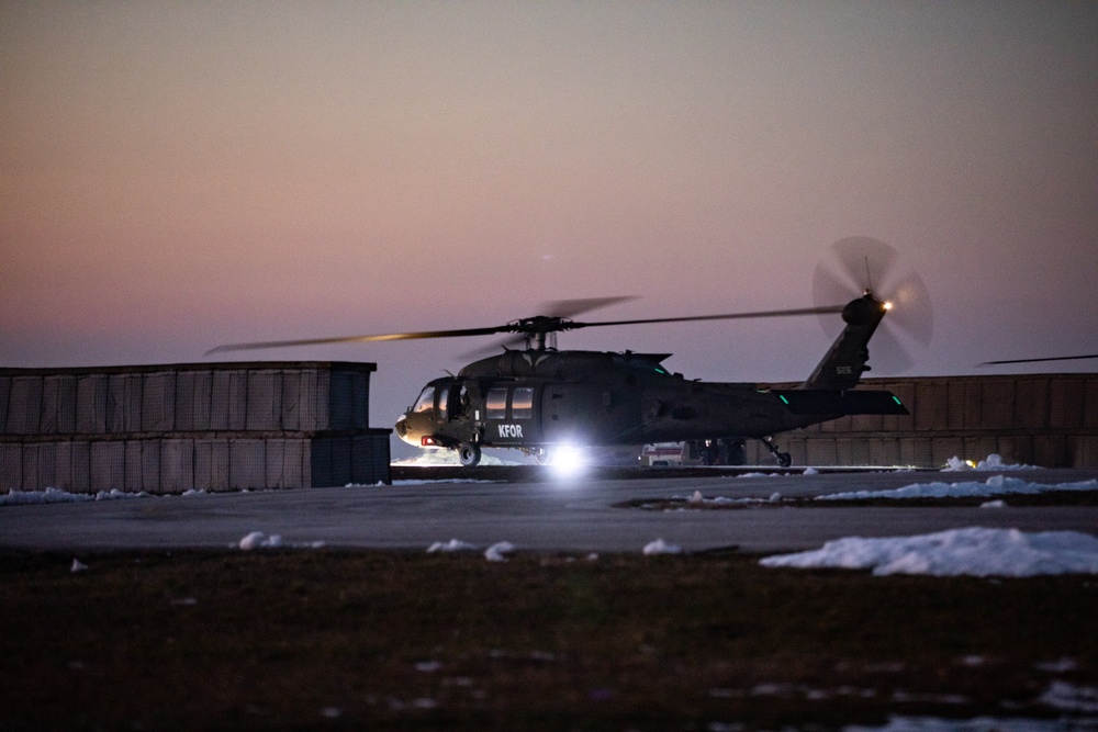 U.S. Army Soldiers assigned to NATO-led KFOR 34 conduct flare training in Kosovo