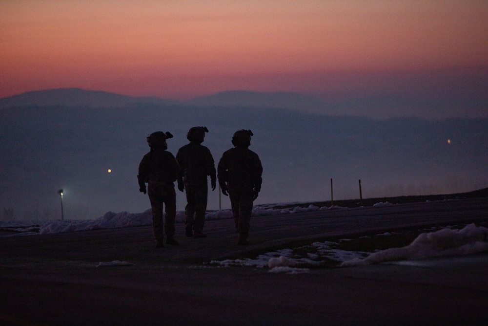 U.S. Army Soldiers assigned to NATO-led KFOR 34 conduct flare training in Kosovo