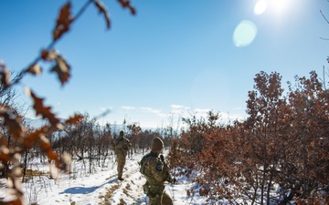 Polish Soldiers assigned to KFOR 34 conduct a routine security patrol in Kosovo