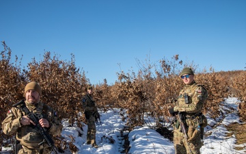 Polish Soldiers assigned to KFOR 34 conduct a routine security patrol in Kosovo