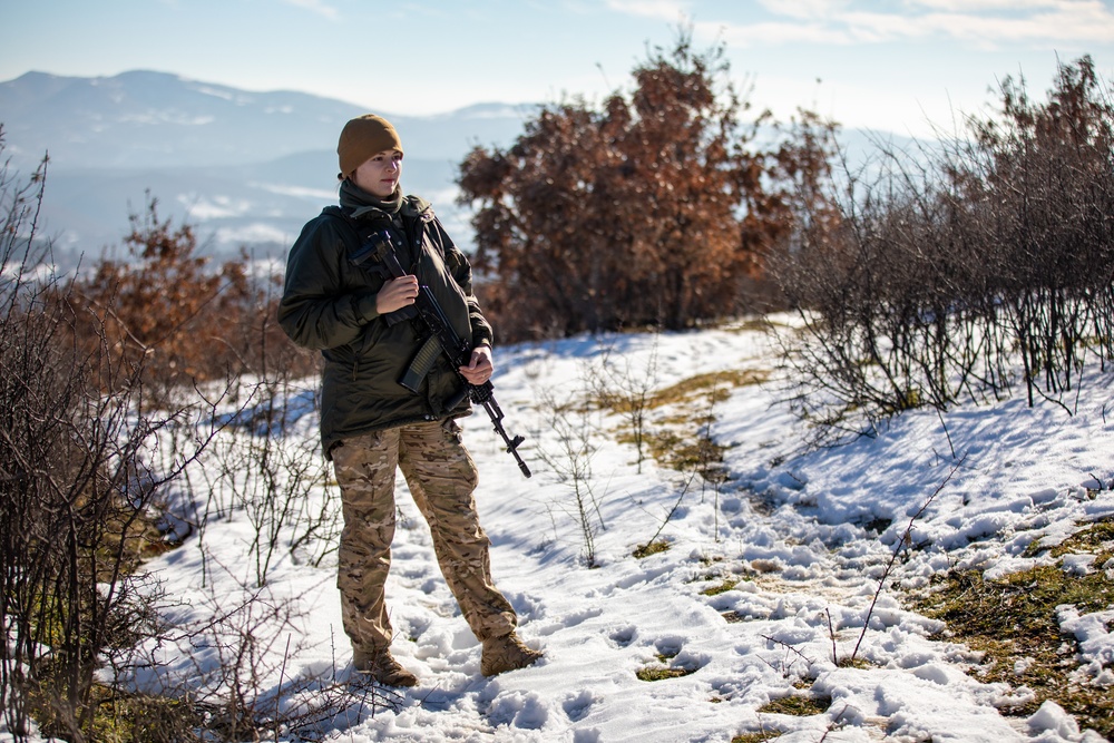 Polish Soldiers assigned to KFOR 34 conduct a routine security patrol in Kosovo