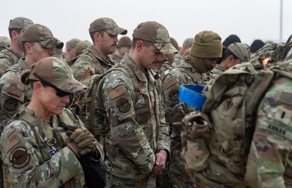 CENTCOM service members participate in Hustler 6 Memorial ruck march