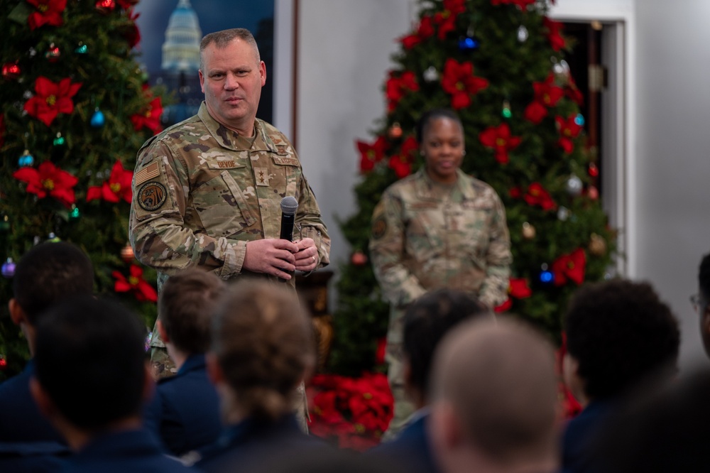 Air Force District of Washington Airmen rehearse for the 60th presidential inauguration