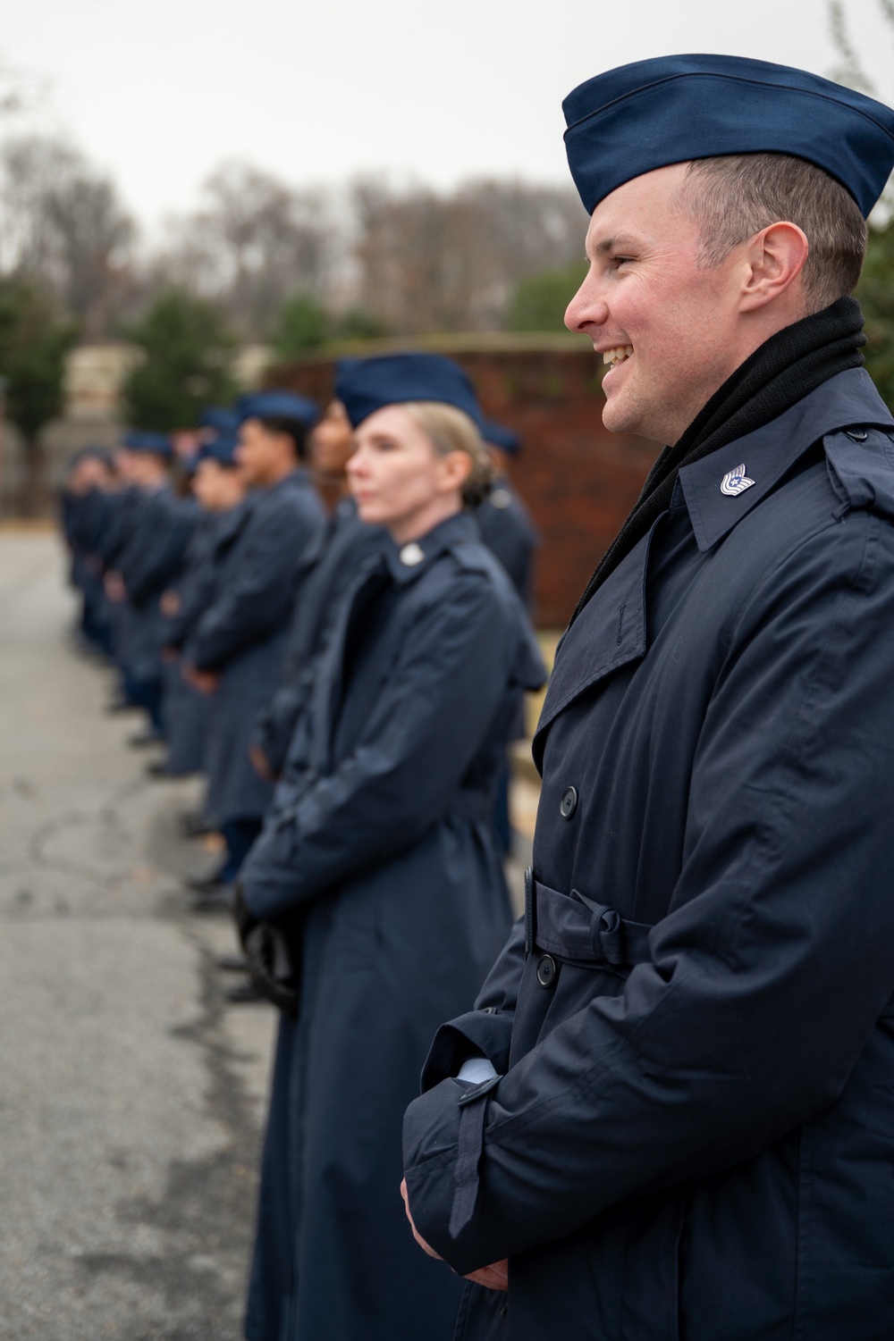 Air Force District of Washington Airmen rehearse for the 60th presidential inauguration