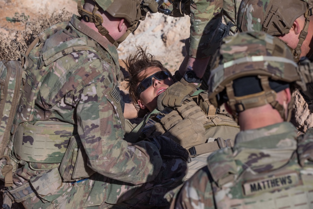 Coalition Forces Conduct Casualty Evacuation Training