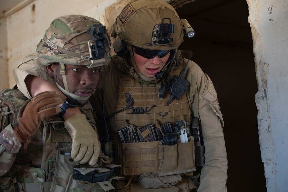 Coalition Forces Conduct Casualty Evacuation Training
