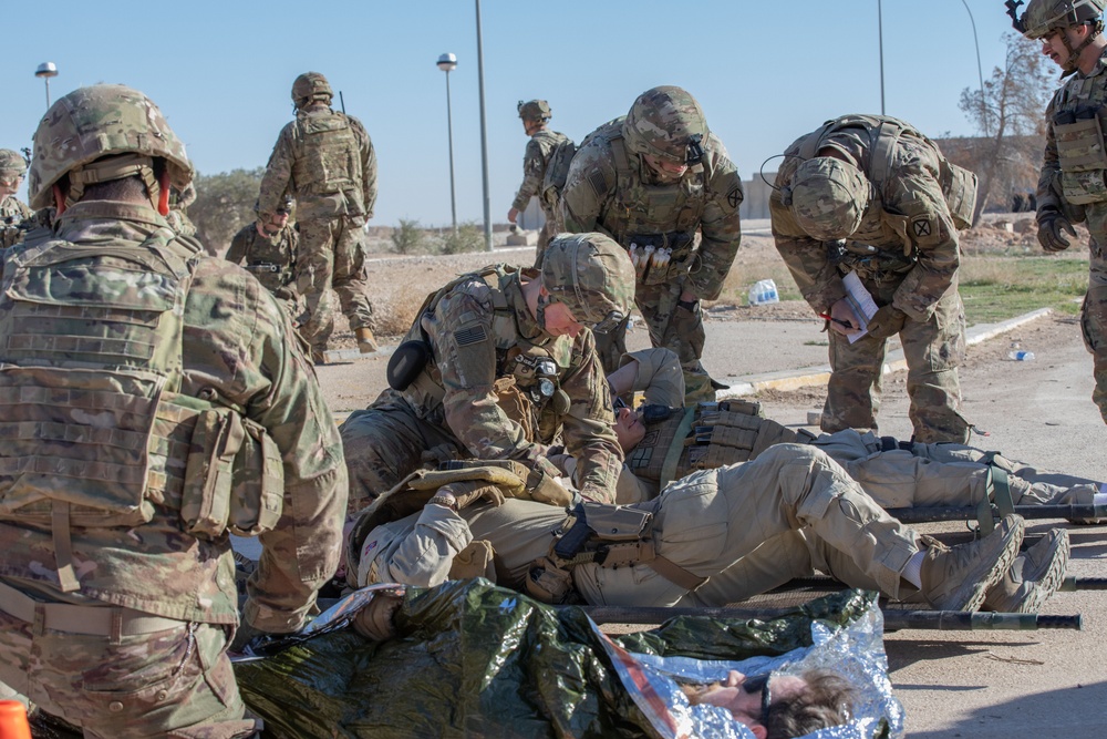 Coalition Forces Conduct Casualty Evacuation Training