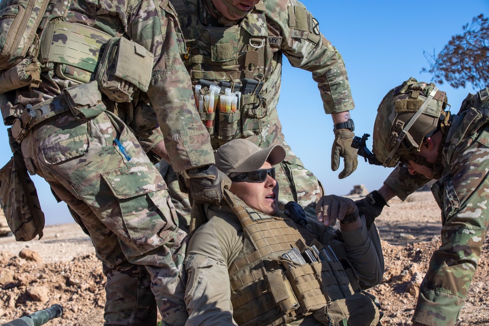 Coalition Forces Conduct Casualty Evacuation Training