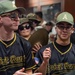 Members of the U.S. Military Academy at West Point Spirit Band stop by the office of Hon. Christine Wormuth, Secretary of the Army, during the Spirit Rally