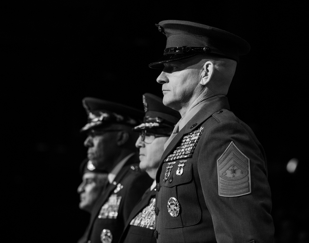 U.S. Senior Enlisted Advisor to the Chairman (SEAC) Ramon “CZ” Colon-Lopez transfers responsibility of his position to the incoming SEAC Troy Black
