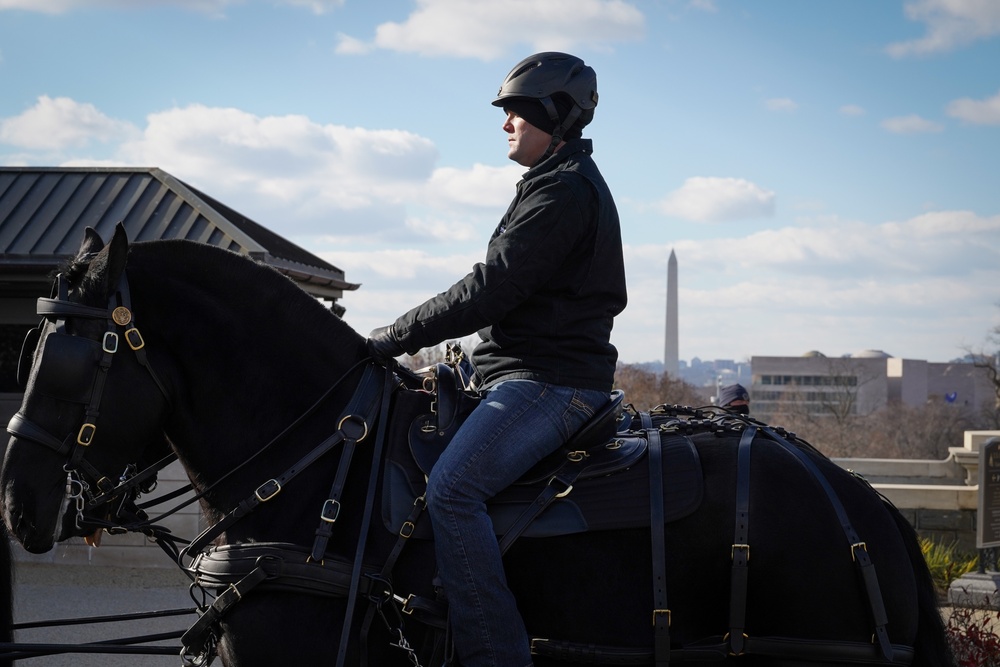 Rehearsal: Caisson Detachment prepares for the State Funeral of President Jimmy Carter