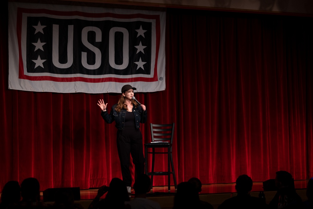 Iliza Shlesinger visits Camp Hansen on comedy tour