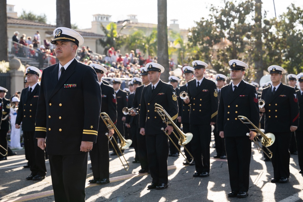 United States Navy Band kicks off the U.S. Navy's 250th Birthday at the Rose Parade