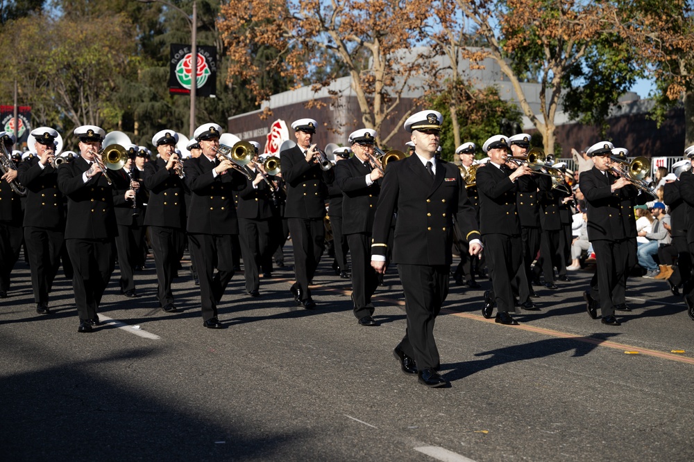 United States Navy Band kicks off the U.S. Navy's 250th Birthday at the Rose Parade