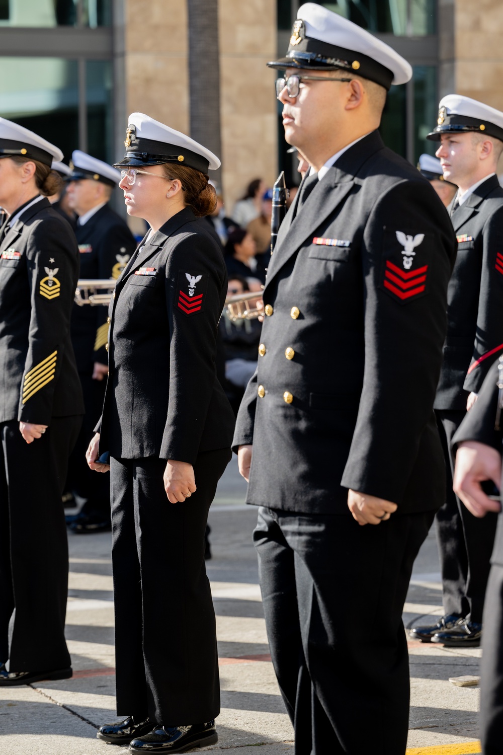 United States Navy Band kicks off the U.S. Navy's 250th Birthday at the Rose Parade