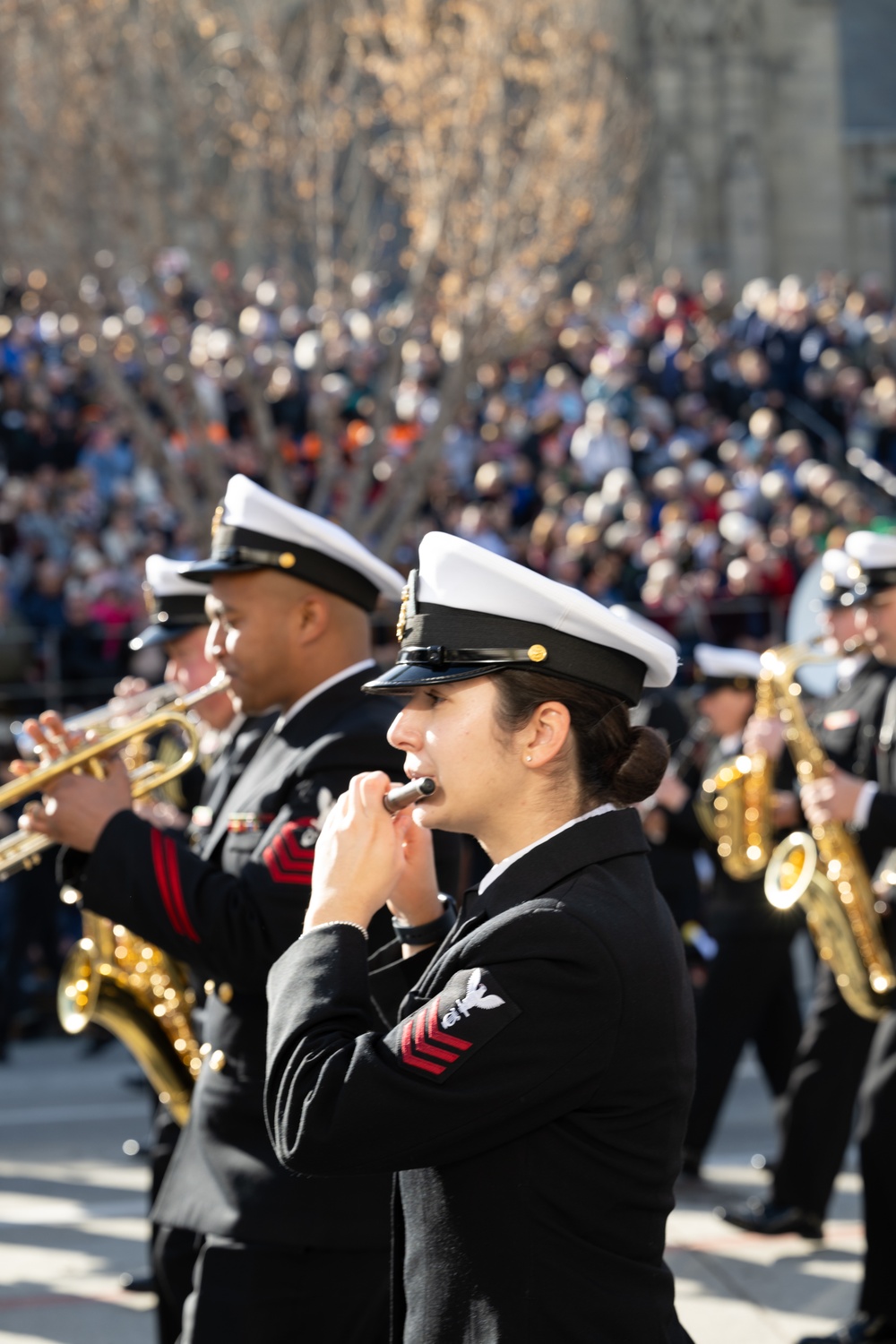 United States Navy Band kicks off the U.S. Navy's 250th Birthday at the Rose Parade
