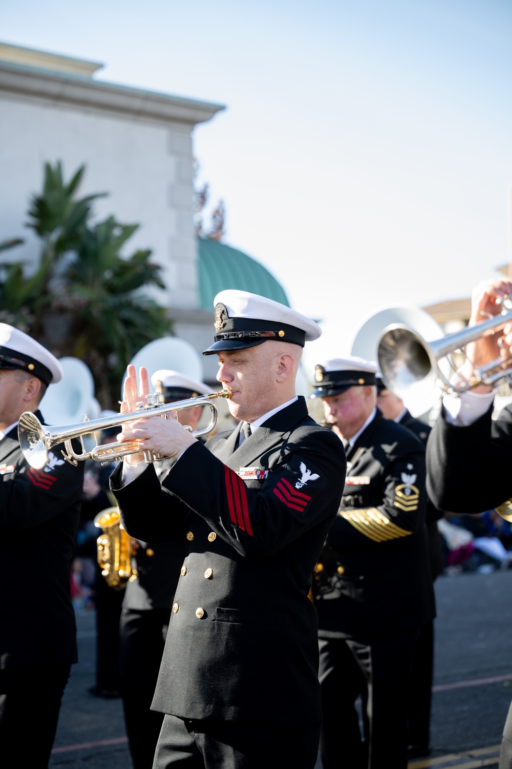 United States Navy Band kicks off the U.S. Navy's 250th Birthday at the Rose Parade
