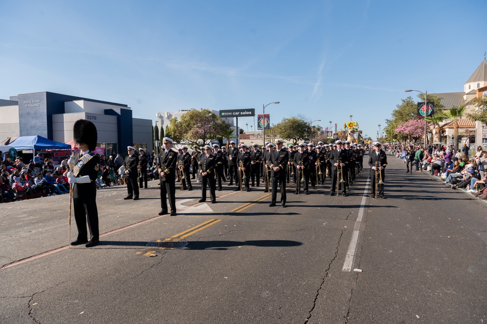 United States Navy Band kicks off the U.S. Navy's 250th Birthday at the Rose Parade