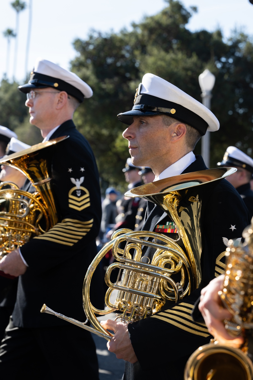 United States Navy Band kicks off the U.S. Navy's 250th Birthday at the Rose Parade