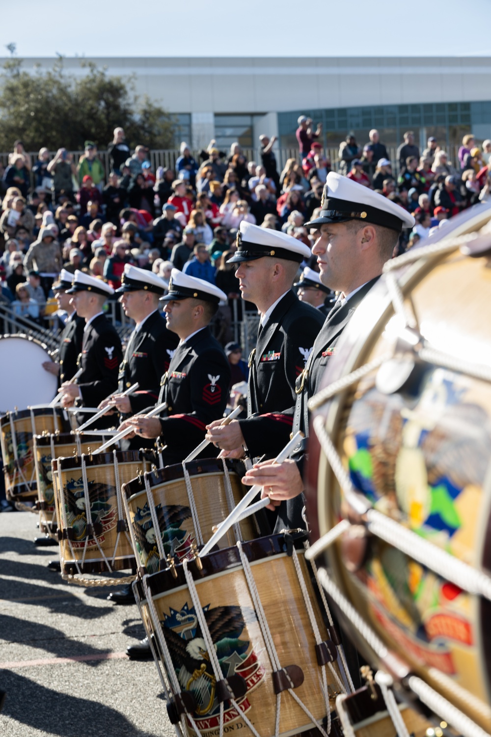 United States Navy Band kicks off the U.S. Navy's 250th Birthday at the Rose Parade