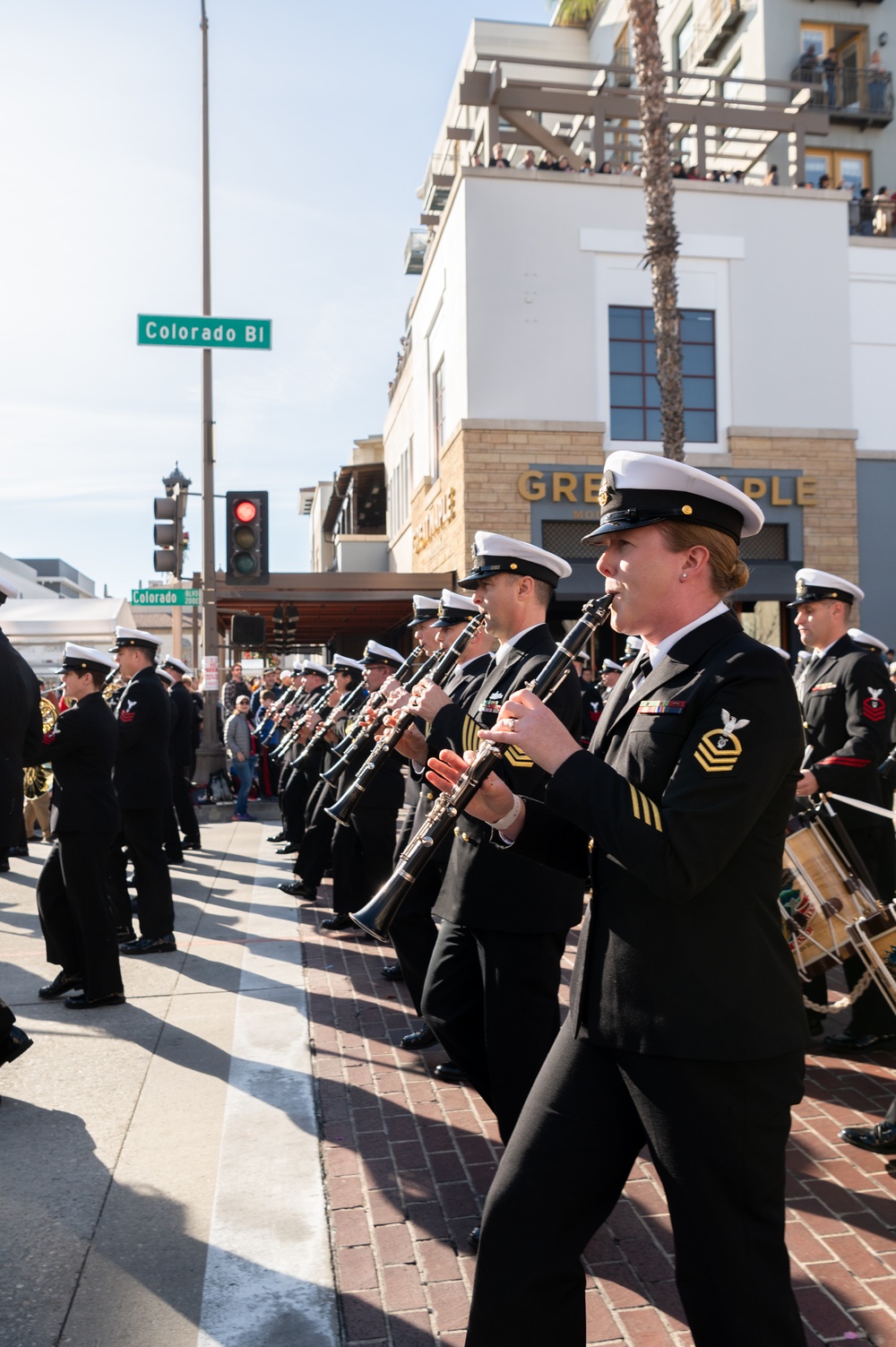 United States Navy Band kicks off the U.S. Navy's 250th Birthday at the Rose Parade