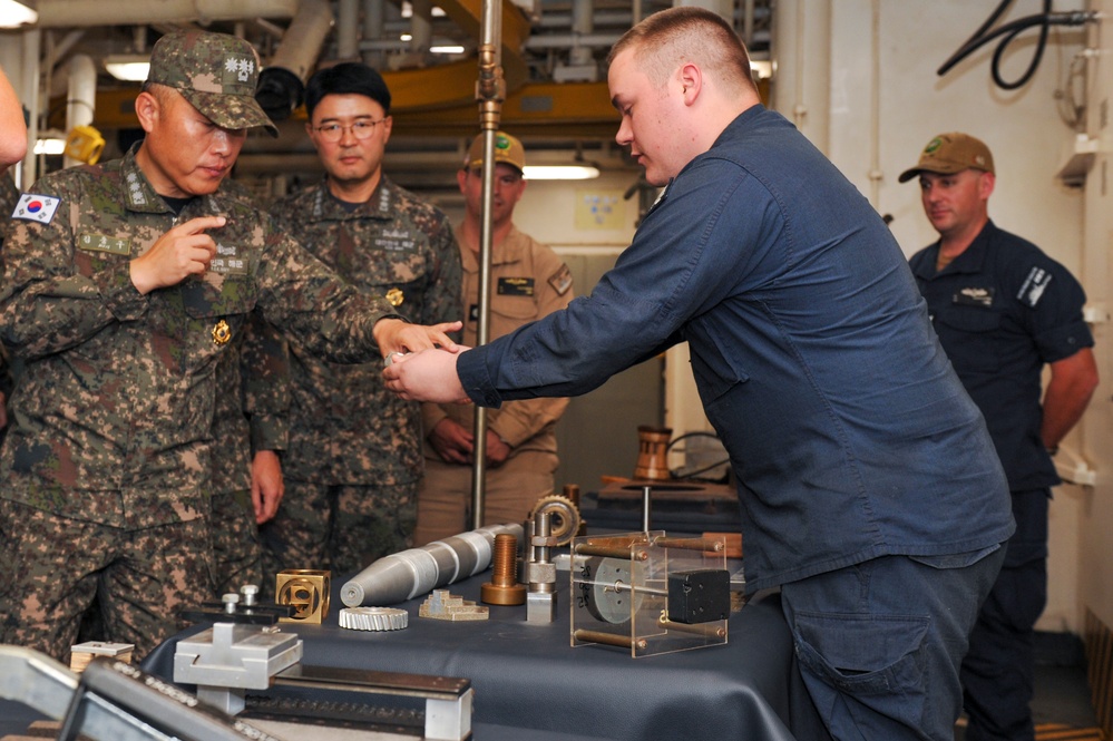 USS Frank Cable Hosts Tour for Republic of Korea Navy Officers