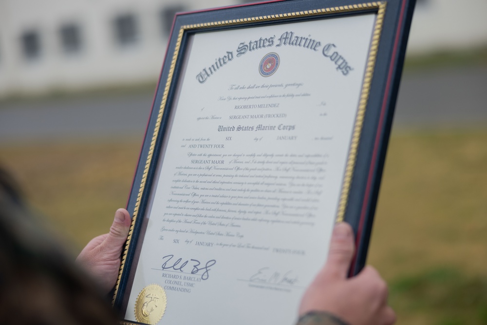 4th Marines Sgt. Maj. Melendez Promotion        