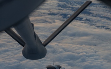 Stronger Together: 100th ARW KC-135 refuels NATO E-3 Sentry