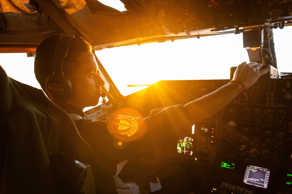 Stronger Together: 100th ARW KC-135 refuels NATO E-3 Sentry