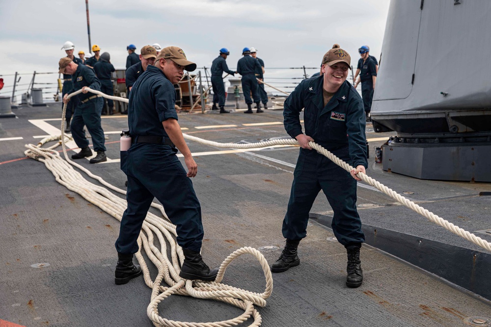 USS Higgins Conducts Sea-And-Anchor Evolution