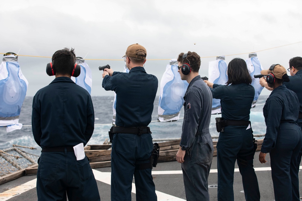 USS Higgins Conducts Small Arms Training