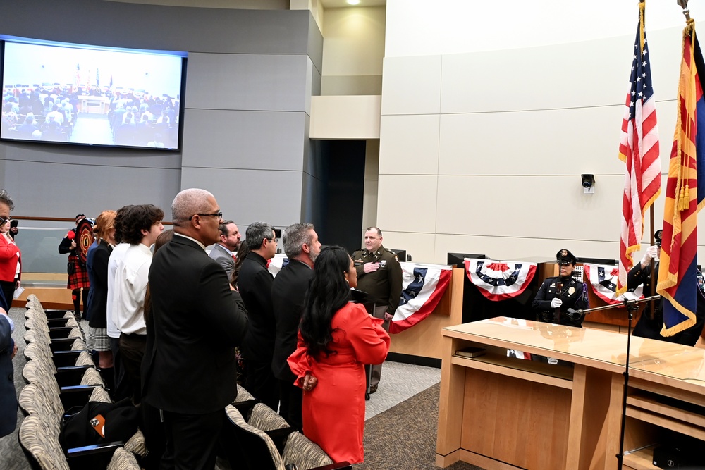 Yuma Proving Ground commander leads Pledge of Allegiance at City of Yuma inauguration ceremony