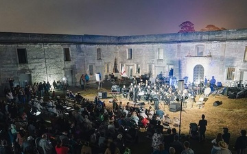 Navy Band Southeast performs its holiday concert at Castillo de San Marcos in St. Augustine, Florida