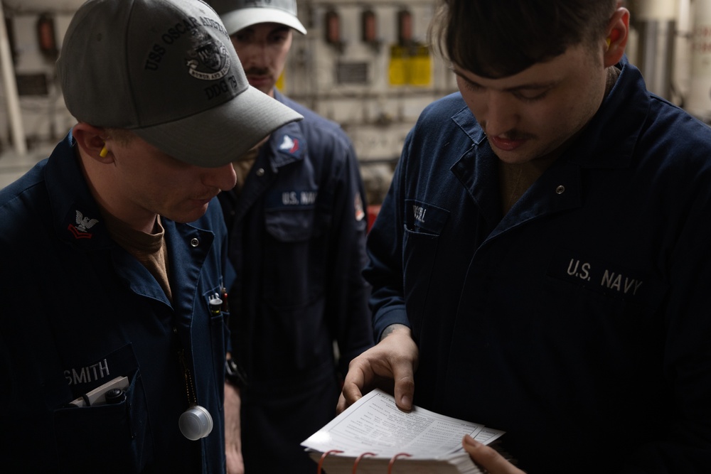 USS Oscar Austin (DDG 79) Conducts Engineering Training Team Evolution