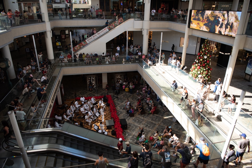 US Pacific Fleet Band performs at the Ala Moana Mall.