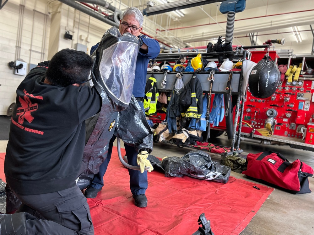 USAG Okinawa Tests Hazmat Suit Readiness