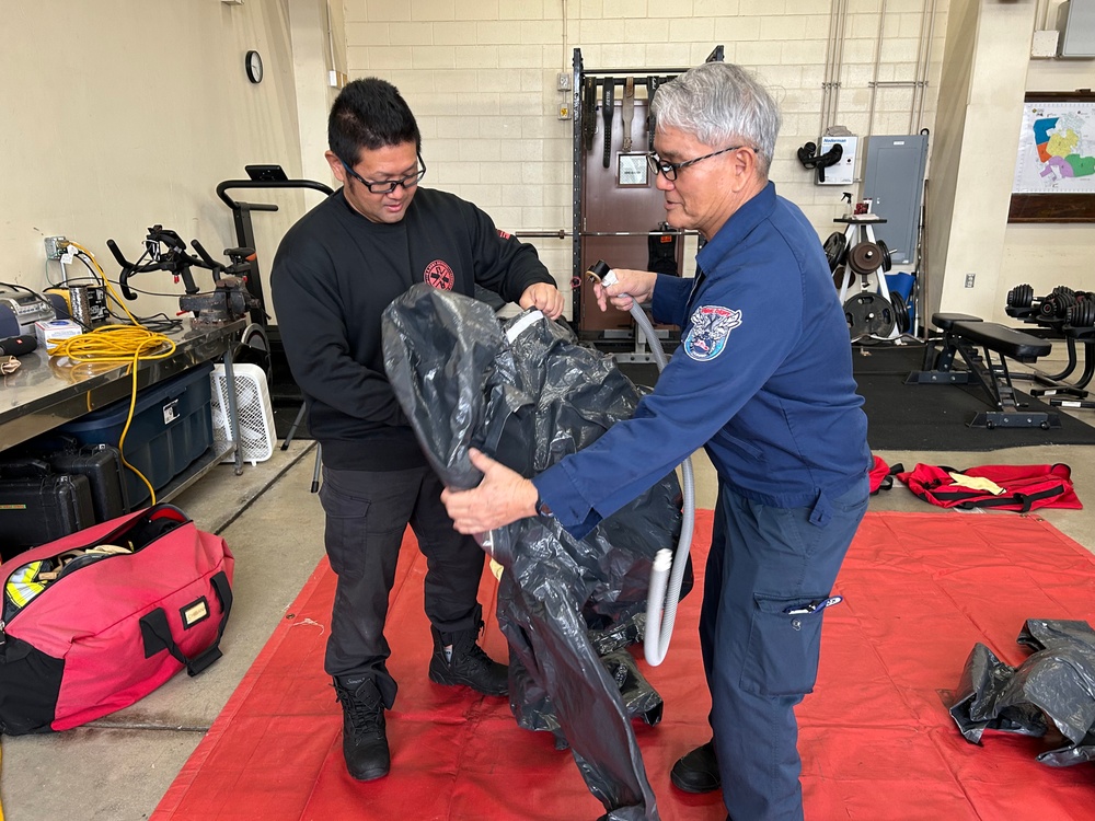 USAG Okinawa Tests Hazmat Suit Readiness