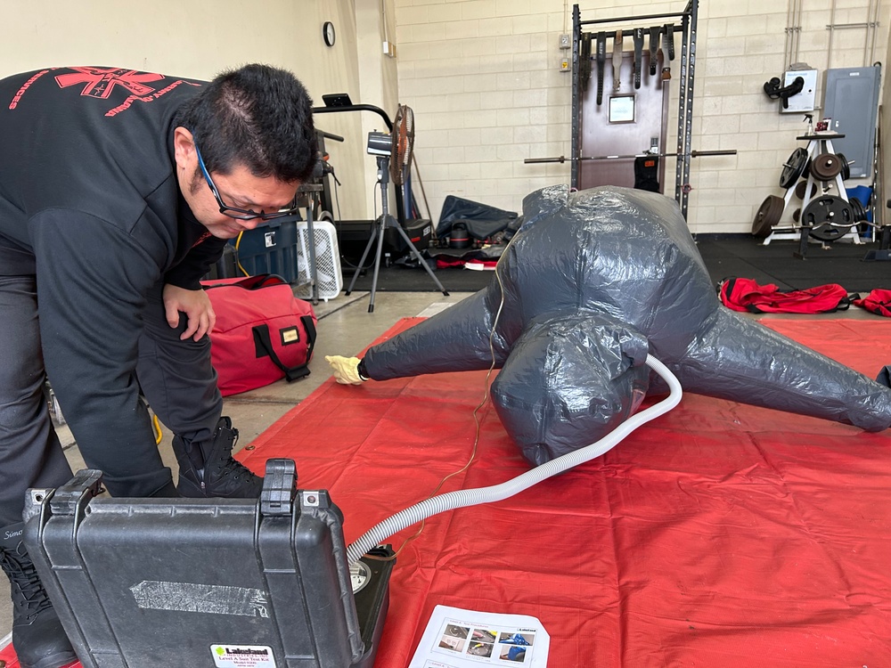 USAG Okinawa Tests Hazmat Suit Readiness