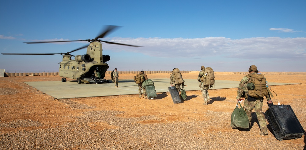 Task Force Armadillo Receives Supplies from a CH-47 Chinook Helicopter