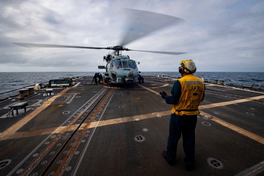 USS Sterett conducts routine operations as part of the Carl Vinson Carrier Strike Group