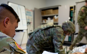 KFOR Soldiers conduct combat medic recertification training at Camp Bondsteel