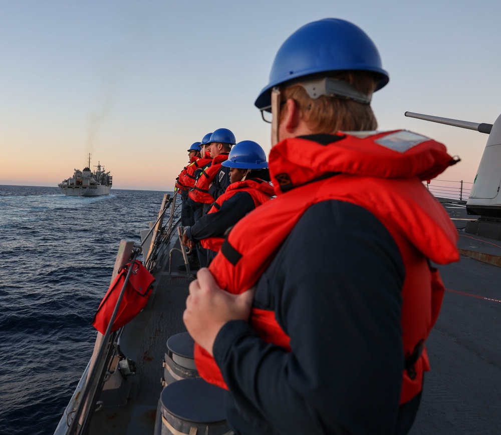 Replenishment-at-Sea Aboard USS The Sullivans.