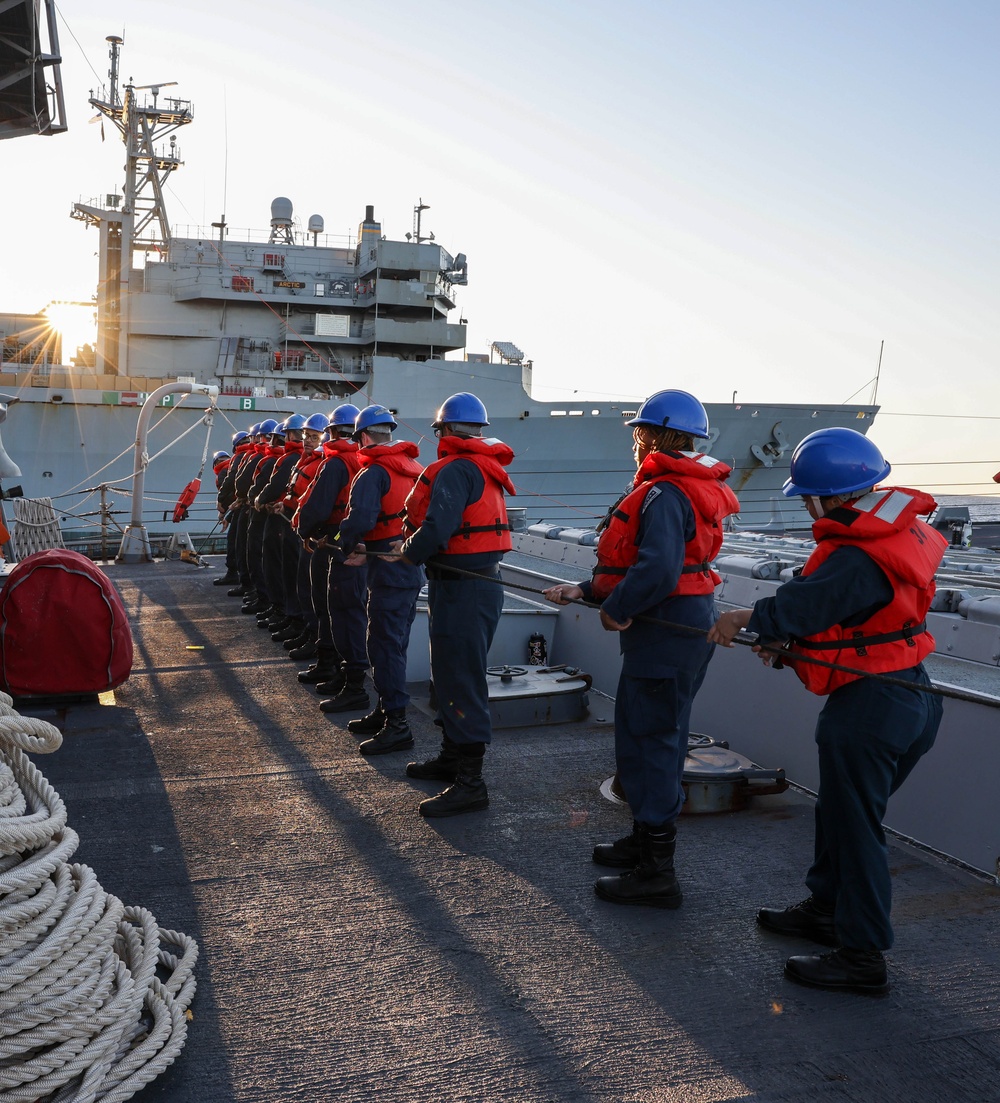 Replenishment-at-Sea Aboard USS The Sullivans.