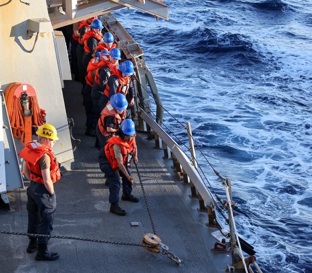 Replenishment-at-Sea Aboard USS The Sullivans.